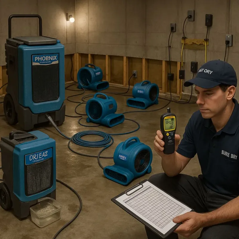 Structural Drying and Dehumidification process in Edcouch, TX